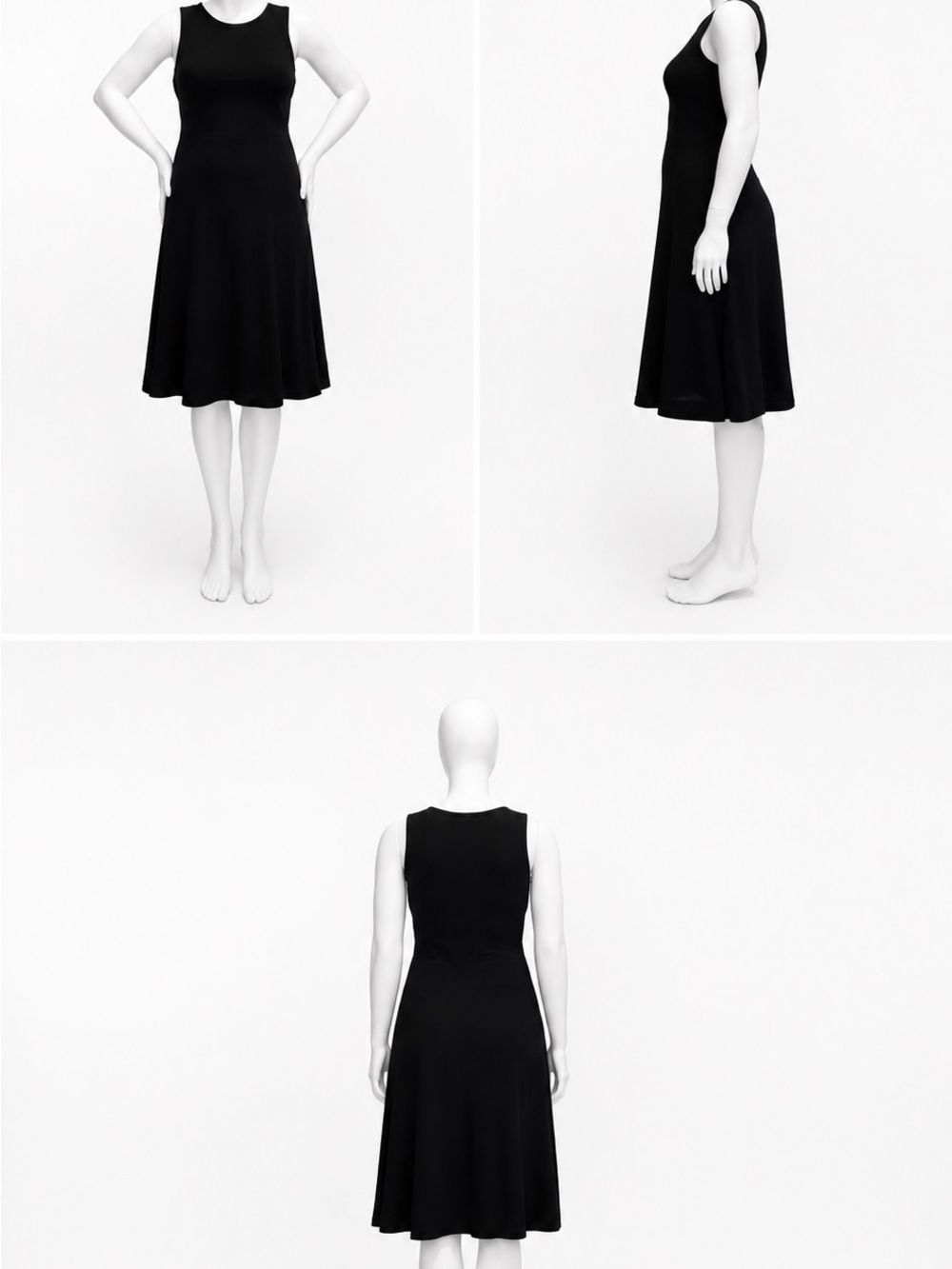NWT Lauren Ralph Lauren Black Sleeveless Fit & Flare Knit Dress